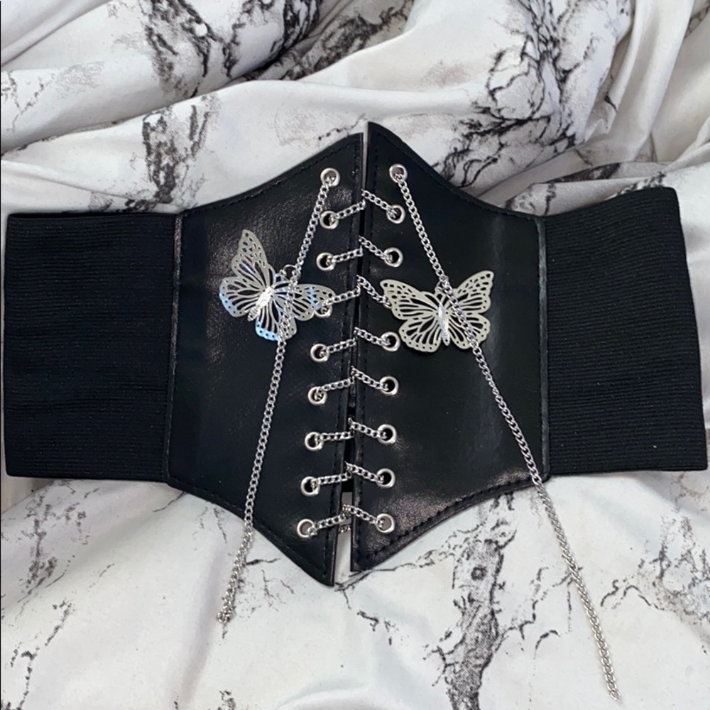 Black Chain Butterfly Corset